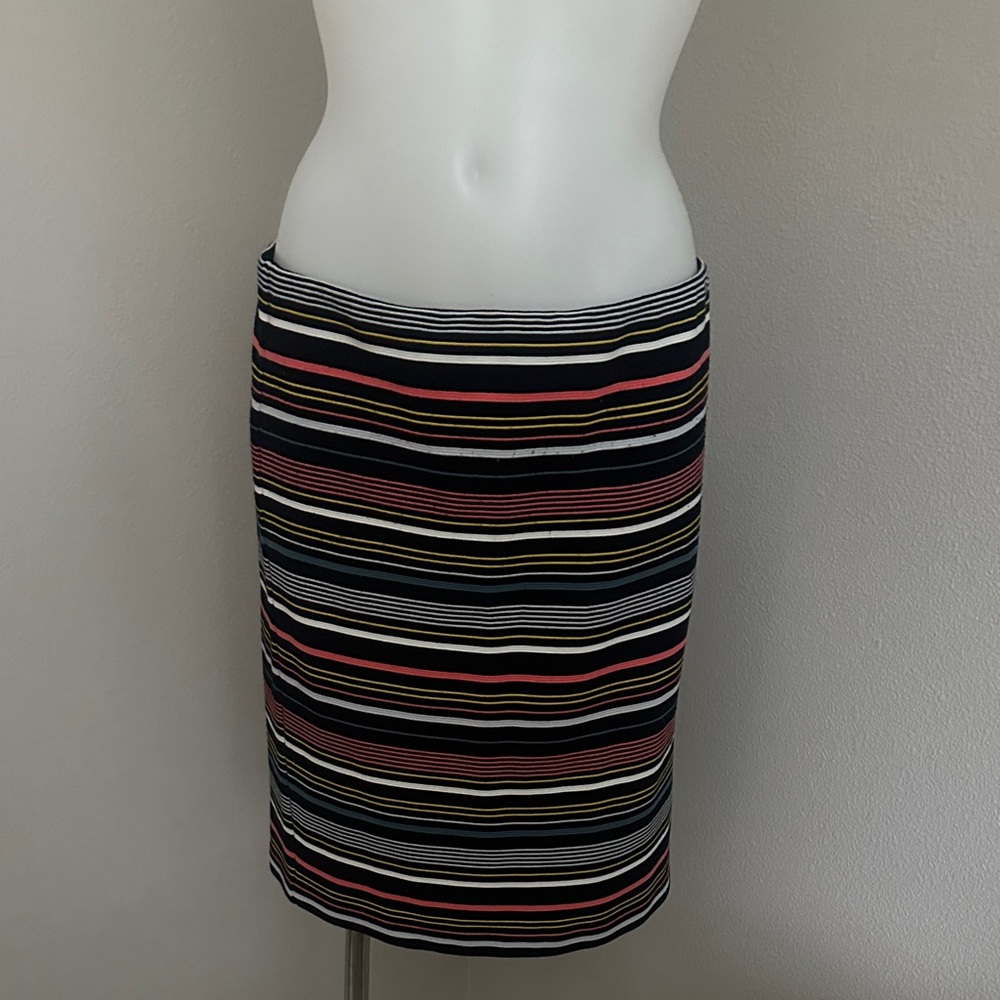 LOFT Multicolor Striped Pencil Skirt